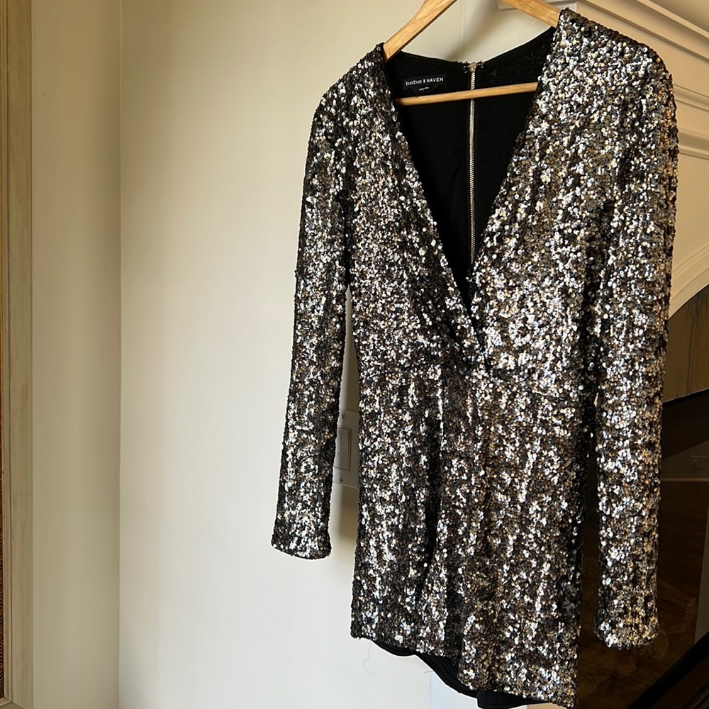 Bebe x Naven size 6 Metallic Sequined Romper